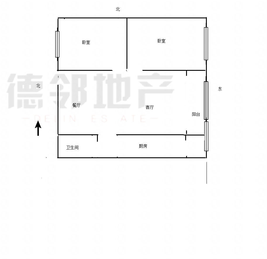 潤恒第一城  3室2廳1衛(wèi)105m2102萬元